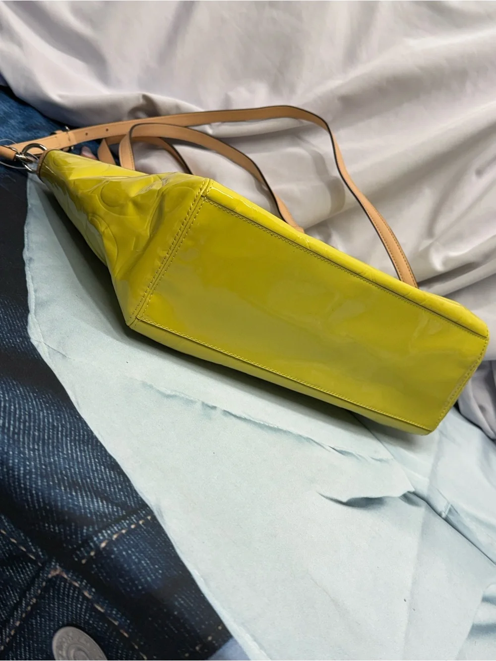 (new+tag) Coach Patent Leather Tote / Shoulder / Crossbody Monogram Siganture